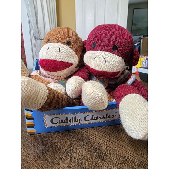 Cuddly Classics Sock Monkeys Dan Dee New Stuffed Toy - Picture 2 of 13